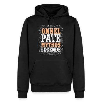 Onkel Pate Mythos Legende - Männer Premium Bio Hoodie - Schwarz - Vorne - Nico (187cm)