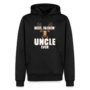 Best Buckin Uncle Ever Bester Onkel - Männer Premium Bio Hoodie - Schwarz - Vorne - Nico (187cm)