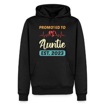 Promu tante 2023 Promotion Meilleure tante - Sweat à capuche Premium bio Homme - noir - Devant - Nico (187cm)