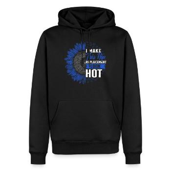 chemise de chirurgie de la hanche, remplacement de la hanche look chaud, - Sweat à capuche Premium bio Homme - noir - Devant - Nico (187cm)