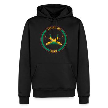 Chemise jamaïcaine, cadeau jamaïcain de la fête des pères du roi - Sweat à capuche Premium bio Homme - noir - Devant - Nico (187cm)