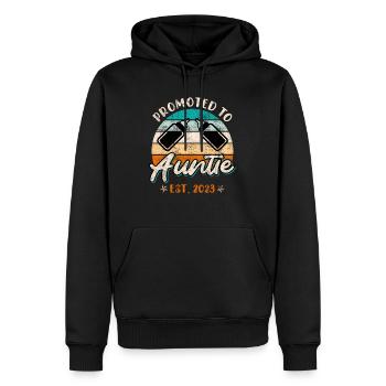 Promoted to Aunt Promotion Best Aunt - Men’s Premium Organic Hoodie - black - Front - Nico (187cm)