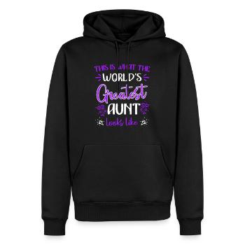 Voici à quoi ressemble la meilleure tante du monde Tante cool - Sweat à capuche Premium bio Homme - noir - Devant - Nico (187cm)