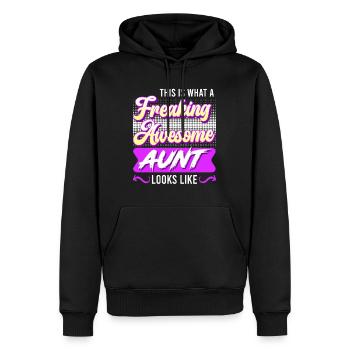 So sieht eine richtig tolle Tante aus Nichte Tante - Männer Premium Bio Hoodie - Schwarz - Vorne - Nico (187cm)
