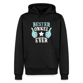 Bester Onkel ever - Männer Premium Bio Hoodie - Schwarz - Vorne - Nico (187cm)