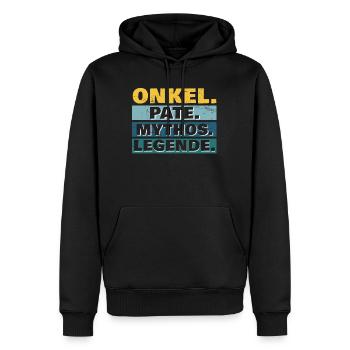 Onkel Pate Mythos Legende cooler Onkel - Männer Premium Bio Hoodie - Schwarz - Vorne - Nico (187cm)