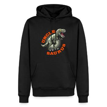 Oncle Saurus - Sweat à capuche Premium bio Homme - noir - Devant - Nico (187cm)