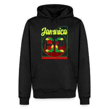 Jamaika Hemd, Jamaika 62 Jamaikanische Flagge Design - Männer Premium Bio Hoodie - Schwarz - Vorne - Nico (187cm)
