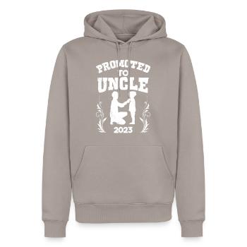 Befördert zum Onkel 2023 - Männer Premium Bio Hoodie - Taupe - Vorne - Nico (187cm)