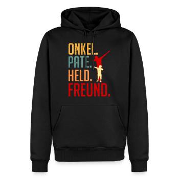Onkel Pate Held Freund Onkel - Männer Premium Bio Hoodie - Schwarz - Vorne - Nico (187cm)