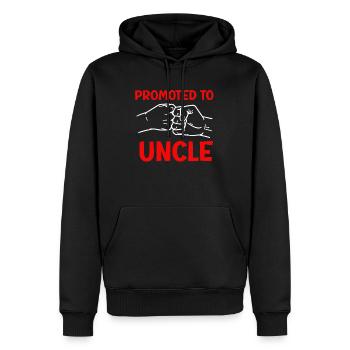 Promu oncle 2023 Oncle Disant - Sweat à capuche Premium bio Homme - noir - Devant - Nico (187cm)