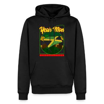 Chemise Jamaïque, oui Mon Jamaican Flag Design Tee, - Sweat à capuche Premium bio Homme - noir - Devant - Nico (187cm)