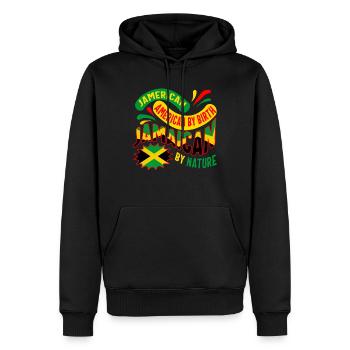 Jamaika Shirt, Jamerican American Jamaican Flag - Männer Premium Bio Hoodie - Schwarz - Vorne - Nico (187cm)
