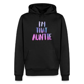 Je suis une telle tante Je suis cette tante Meilleure tante - Sweat à capuche Premium bio Homme - noir - Devant - Nico (187cm)