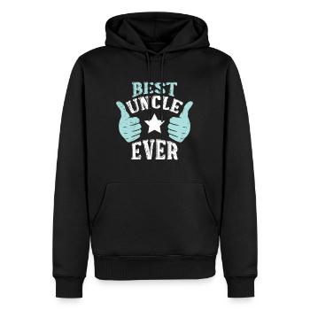 Meilleur oncle de tous les temps - Sweat à capuche Premium bio Homme - noir - Devant - Nico (187cm)