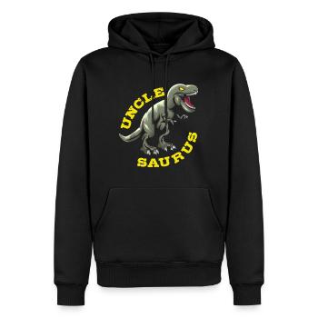 Oncle Saurus - Sweat à capuche Premium bio Homme - noir - Devant - Nico (187cm)