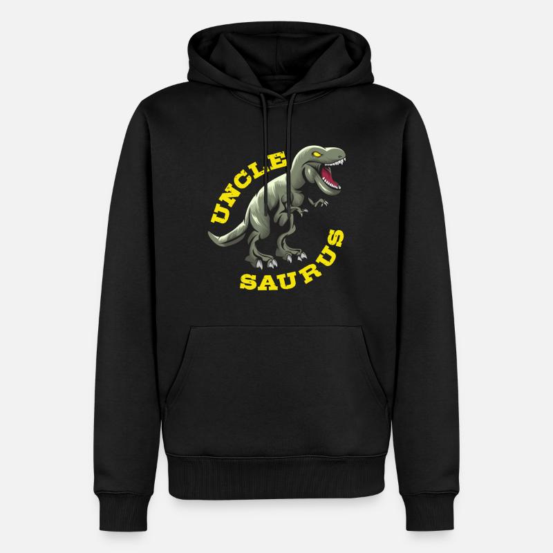 Onkel Saurus - Männer Premium Bio Hoodie - Schwarz
