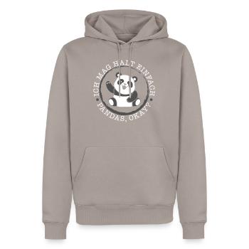 Ich Mag Halt Einfach Pandas Okay Shirt, - Sweat à capuche Premium bio Homme - taupe - Devant - Nico (187cm)