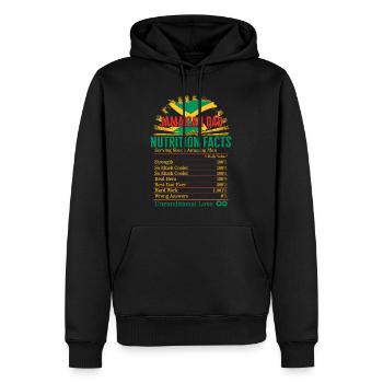 Jamaica Shirt, Jamaican Dad Nutrition Facts Tee, - Men’s Premium Organic Hoodie - black - Front - Nico (187cm)
