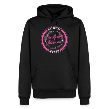 Chemise sur l’allaitement, National Breastfeeding - Sweat à capuche Premium bio Homme - noir - Devant - Nico (187cm)