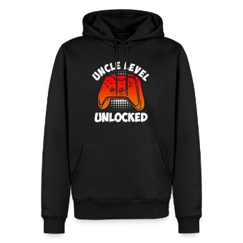 Onkel Level freigeschaltet Onkel - Männer Premium Bio Hoodie - Schwarz - Vorne - Nico (187cm)