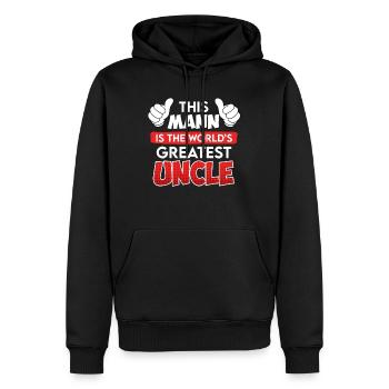 Der coolste Onkel der Welt Onkel Spruch - Männer Premium Bio Hoodie - Schwarz - Vorne - Nico (187cm)