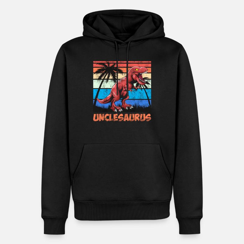 Unclesaurus Onkel - Männer Premium Bio Hoodie - Schwarz