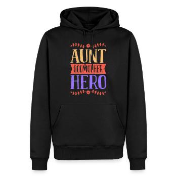 Je suis tante marraine une héroïne meilleure tante - Sweat à capuche Premium bio Homme - noir - Devant - Nico (187cm)