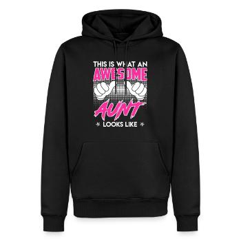 Voici à quoi ressemble une super tante nièce neveu tante - Sweat à capuche Premium bio Homme - noir - Devant - Nico (187cm)