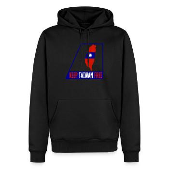Taiwan Shirt, Keep Taiwan Free Flag Map Art Tee, - Men’s Premium Organic Hoodie - black - Front - Nico (187cm)