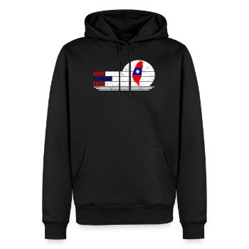 Taiwan Shirt, Keep Taiwan Free Flag Map Art Tee, - Men’s Premium Organic Hoodie - black - Front - Nico (187cm)