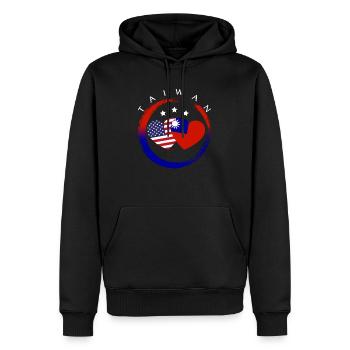 America And Taiwan Shirt, Taiwanese American Flag - Men’s Premium Organic Hoodie - black - Front - Nico (187cm)