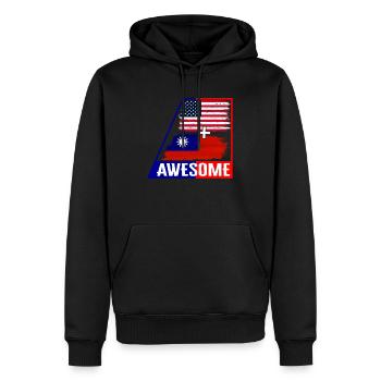 Amerika und Taiwan Hemd, tolle Taiwanesen - Männer Premium Bio Hoodie - Schwarz - Vorne - Nico (187cm)