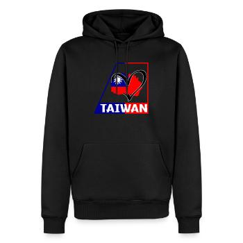 Taiwan Hemd, Taiwan Flagge Herz Design Kunst Tee, - Männer Premium Bio Hoodie - Schwarz - Vorne - Nico (187cm)