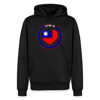 Taiwan Hemd, Taiwan Flagge Herz Design Kunst Tee, - Männer Premium Bio Hoodie - Schwarz - Vorne - Nico (187cm)