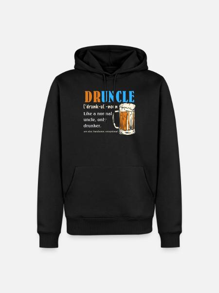 Druncle drunk uncle beer - Men’s Premium Organic Hoodie - black
