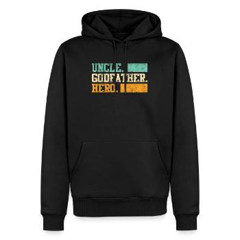 Onkel Pate Held Onkel - Männer Premium Bio Hoodie - Schwarz - Vorne - Nico (187cm)