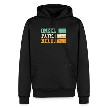 Onkel Pate Held Onkel - Männer Premium Bio Hoodie - Schwarz - Vorne - Nico (187cm)