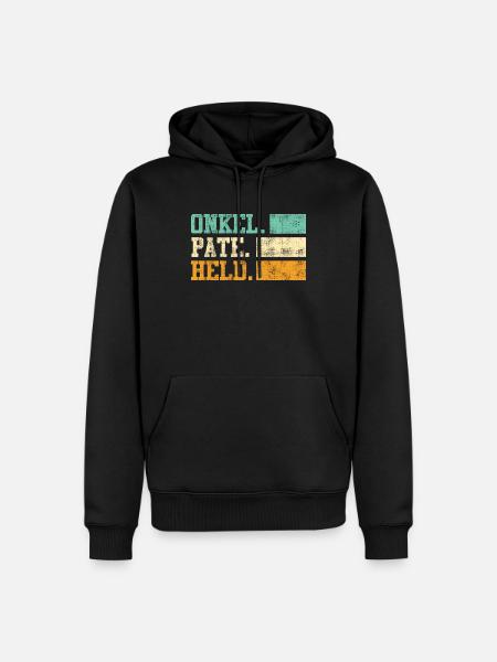 Onkel Pate Held Onkel - Männer Premium Bio Hoodie - Schwarz