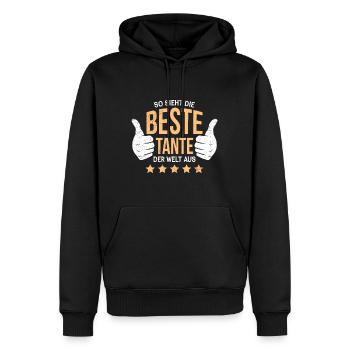 Beste Tante der Welt Familie Onkel Tante - Männer Premium Bio Hoodie - Schwarz - Vorne - Nico (187cm)