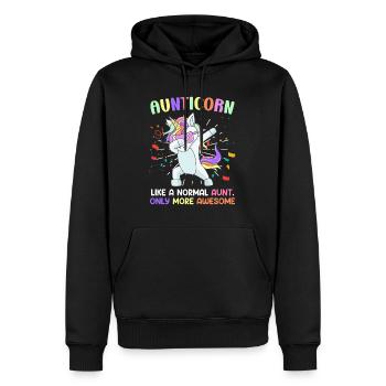 Einhorn Tante meine ist toller als deine Tante - Männer Premium Bio Hoodie - Schwarz - Vorne - Nico (187cm)