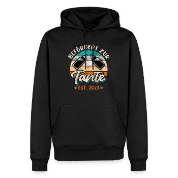 Promoted to Aunt Promotion Best Aunt - Men’s Premium Organic Hoodie - black - Front - Nico (187cm)