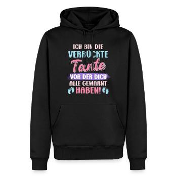 Die verrückte Tante vor der dich alle warnen Tante - Männer Premium Bio Hoodie - Schwarz - Vorne - Nico (187cm)