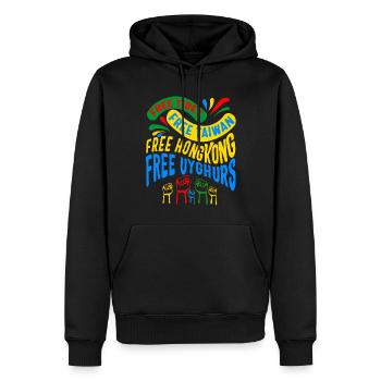 Chemise de Taiwan, tee de protestation du Tibet libre, - Sweat à capuche Premium bio Homme - noir - Devant - Nico (187cm)
