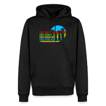 Taiwan Shirt, Free Tibet Protest Faust Tee, - Männer Premium Bio Hoodie - Schwarz - Vorne - Nico (187cm)