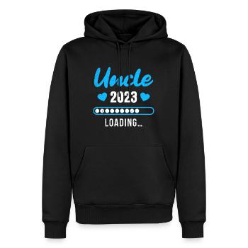 Onkel 2023 lädt werdender Onkel - Männer Premium Bio Hoodie - Schwarz - Vorne - Nico (187cm)