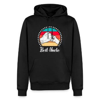 Bester Onkel - Männer Premium Bio Hoodie - Schwarz - Vorne - Nico (187cm)