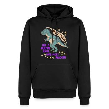 Oncle Saurus comme oncle normal seulement plus cool - Sweat à capuche Premium bio Homme - noir - Devant - Nico (187cm)