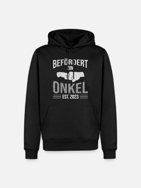 Befördert zum Onkel 2023 - Männer Premium Bio Hoodie - Schwarz