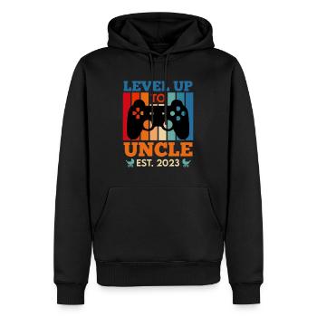 Niveau Oncle de jeu jusqu’à Oncle 2023 - Sweat à capuche Premium bio Homme - noir - Devant - Nico (187cm)